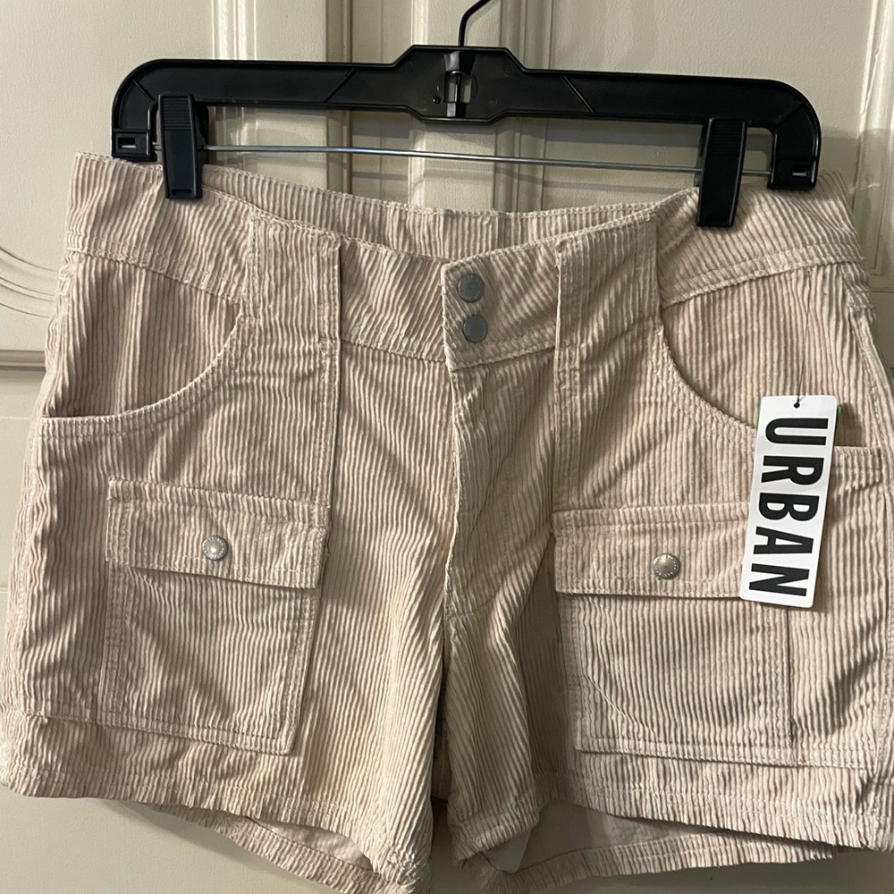BDG Beige Corduroy Shorts